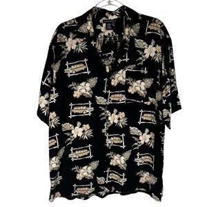 Knightsbridge Mens Button Down Hawaiian Vintage Cars Shirt Large